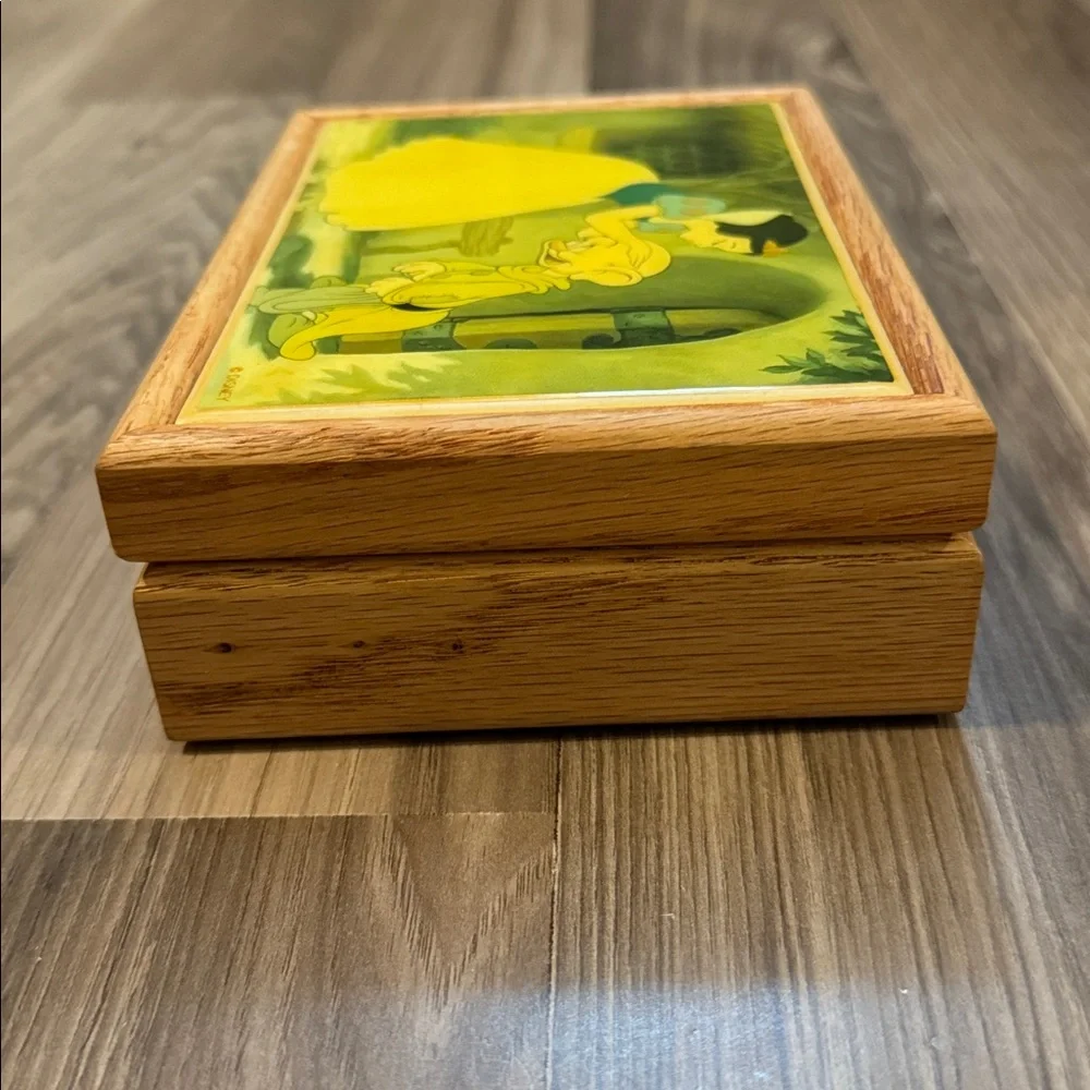 Snow White Dopey Disney Vintage Rare Tile Wood Open Jewelry Trinket Keepsake Box
